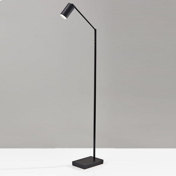 modern led floor lamp on hardwood floor