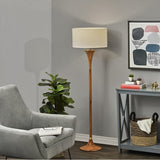 modern led floor lamp with elegant wood finish