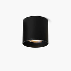 Modern LED surface mount ceiling spotlight in black aluminum, view 1