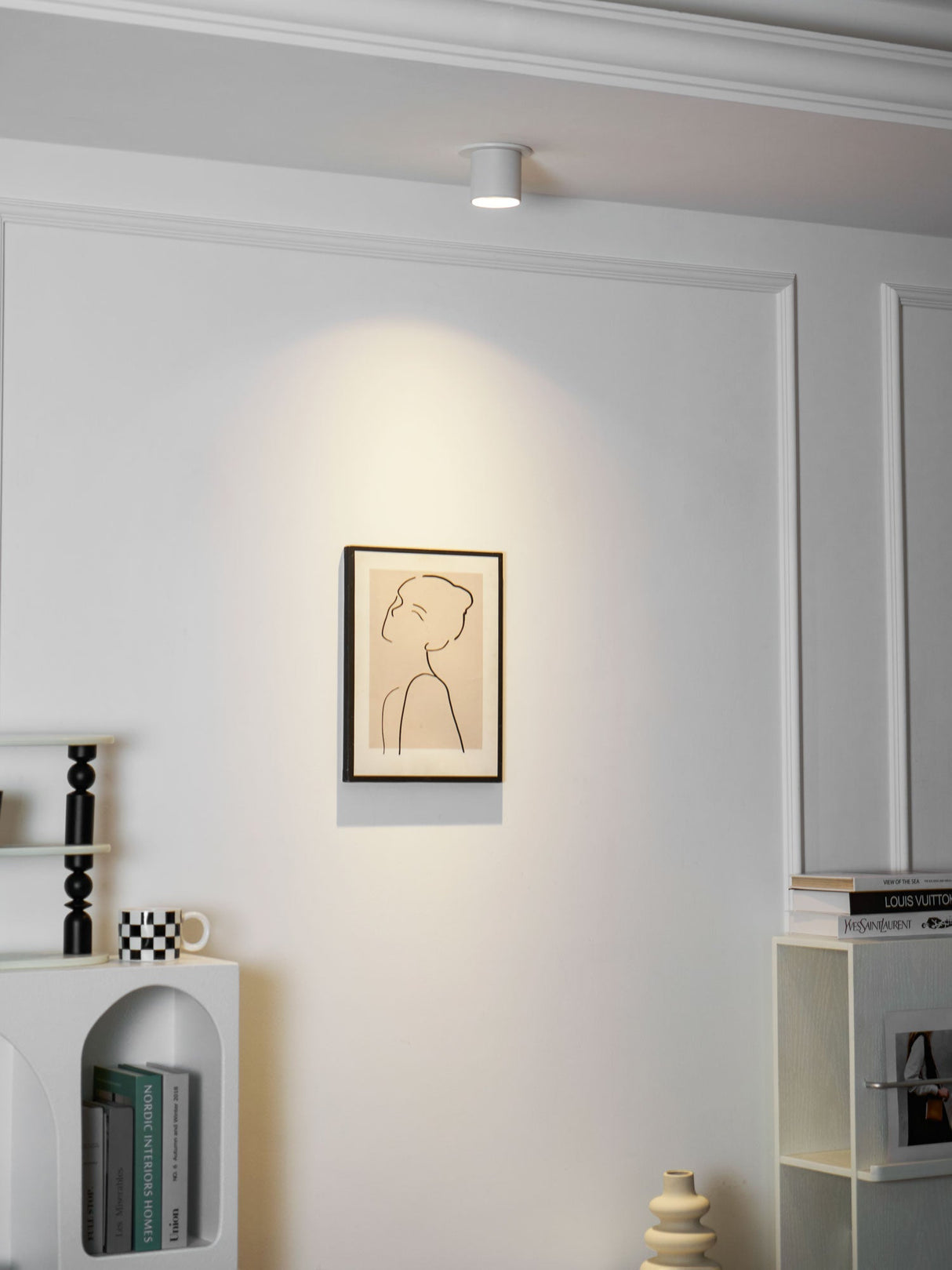 Modern LED surface mount ceiling spotlight in black aluminum, view 37