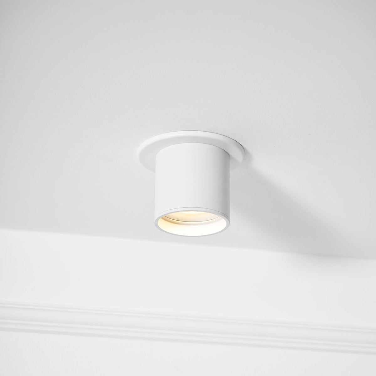 Aluminum surface mount downlight with a deep inset acrylic lens, view 38