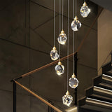 Faceted crystal pendant light detail view 4 showing finish and construction