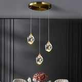 Faceted crystal pendant light detail view 8 showing finish and construction