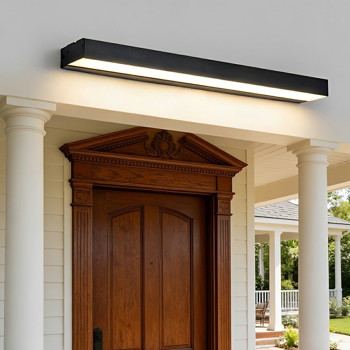 Modern outdoor LED wall light detail view 3 showing finish and construction