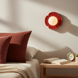 Close view of the G9 socket and glass globe inside the wall sconce