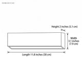 Dimension drawing of the bar at 11.8 inches long and 3.1 wide
