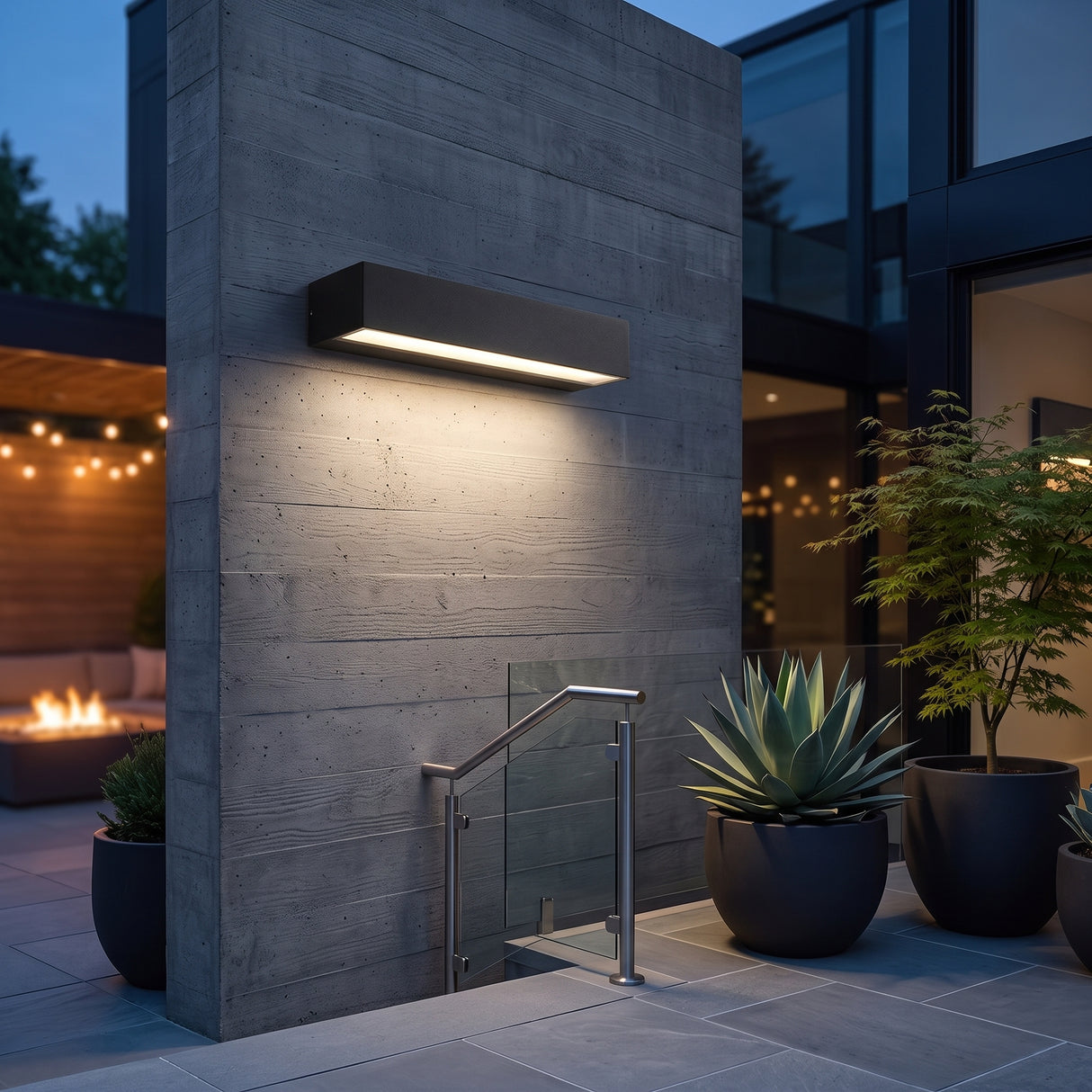 Modern outdoor LED wall light main product image on a plain background