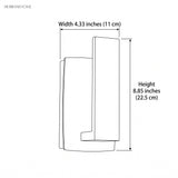 Drawing giving the sconce width 4.33 inches and height 8.85 inches