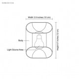 Line drawing of the up down outdoor sconce with width and height labels