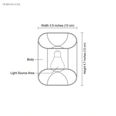 Line drawing of the up down outdoor sconce with width and height labels