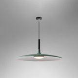 Grey saucer pendant shade shown wide on a grey background