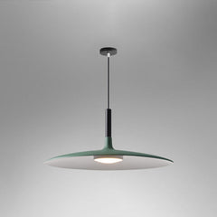 Grey saucer pendant shade shown wide on a grey background