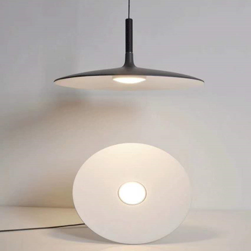 Close view of the glowing lens on the underside of the shade