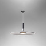 White saucer pendant shade shown side on against grey