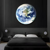 Illuminated Earth globe wall sconce detail view 6 showing finish and construction
