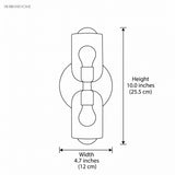 Line drawing showing 10.0 in height and 4.7 in width of the sconce