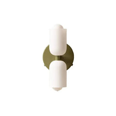 White cylinders on a brushed gold backplate without a cord