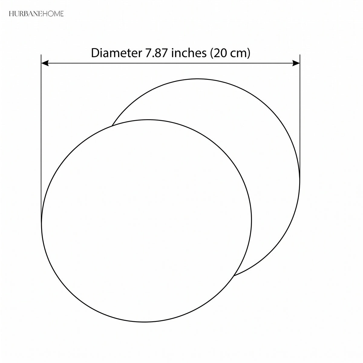 Outline drawing of the two discs at 7.87 inches overall diameter