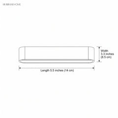Line drawing of the linear wall sconce with length and width labels