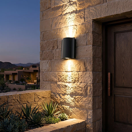 Up and down outdoor wall sconce detail view 6 showing finish and construction