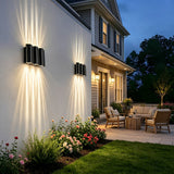 Up and down outdoor wall sconce detail view 1 showing finish and construction