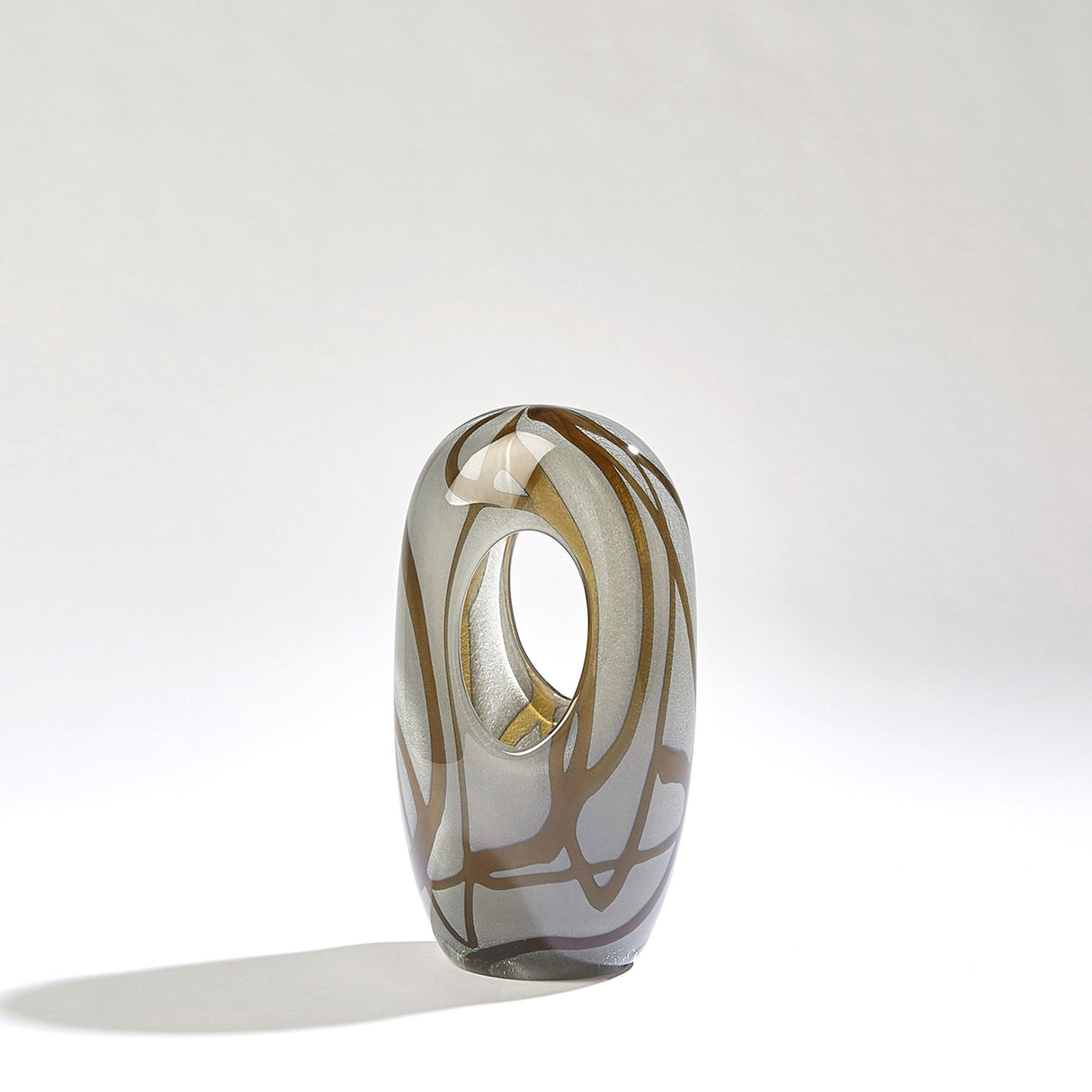 Hand-formed swirl centerpiece designed as modern art glass vase