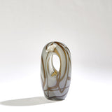 Hand-formed swirl centerpiece designed as modern art glass vase