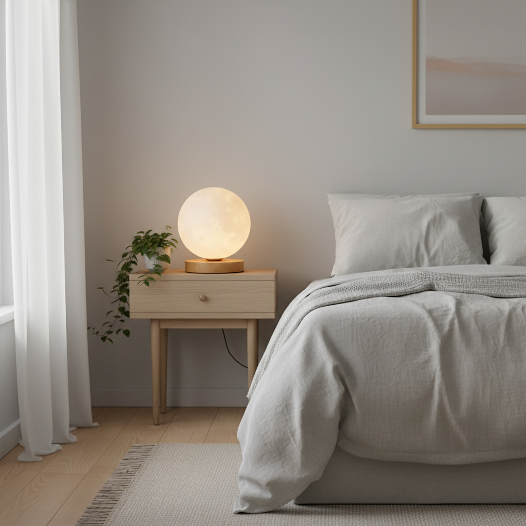 Mystic Moon LED Tabletop Lamp with Wire Stand