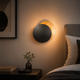 black brass moon wall light