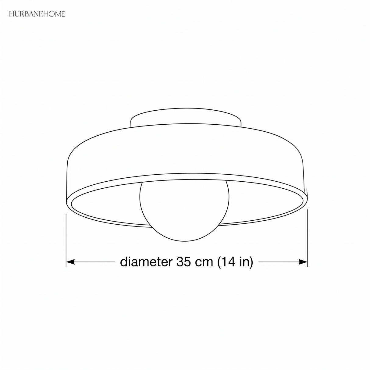 Olive glass disc ceiling light dimensions illustration
