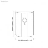 Line drawing of the sensor wall light with width and height labels