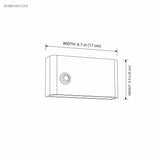 Dimensions diagram of the wall light measuring 6.7 inches wide by 3.5 inches high