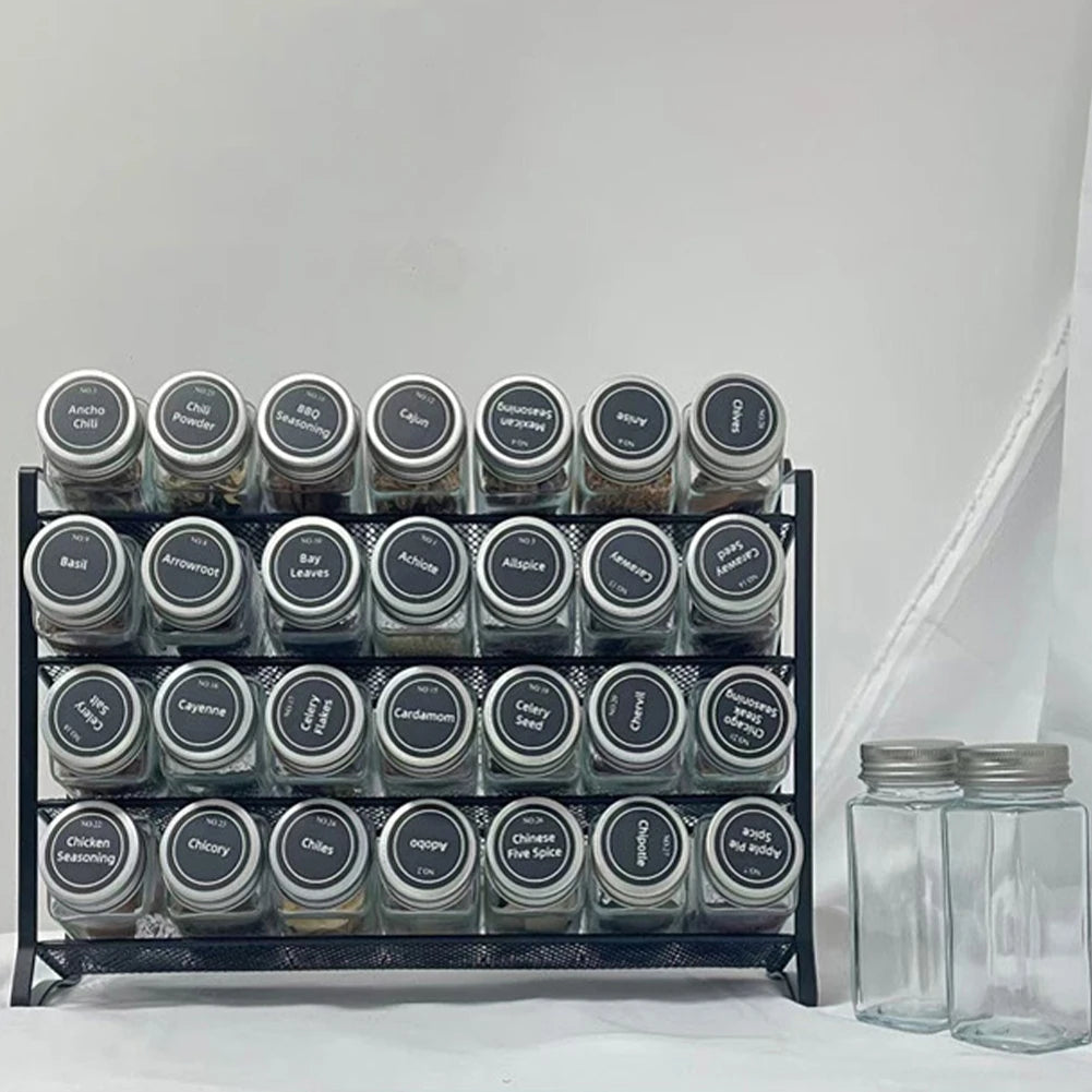 Mounted spice rack with jars for pantry