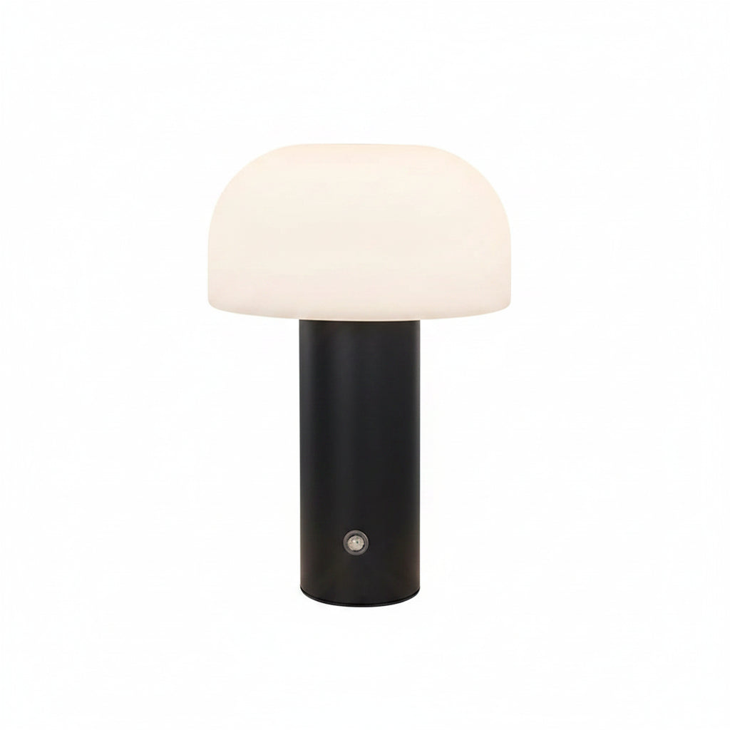 Mushroom night light styled on a nightstand