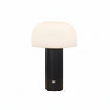 Mushroom night light styled on a nightstand