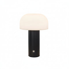 Mushroom night light styled on a nightstand