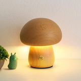 Mushroom Shaped Table Lamp - Wooden Design, Cozy Bedside Illumination - Mushroom Table Lamp - Hurbane Home
