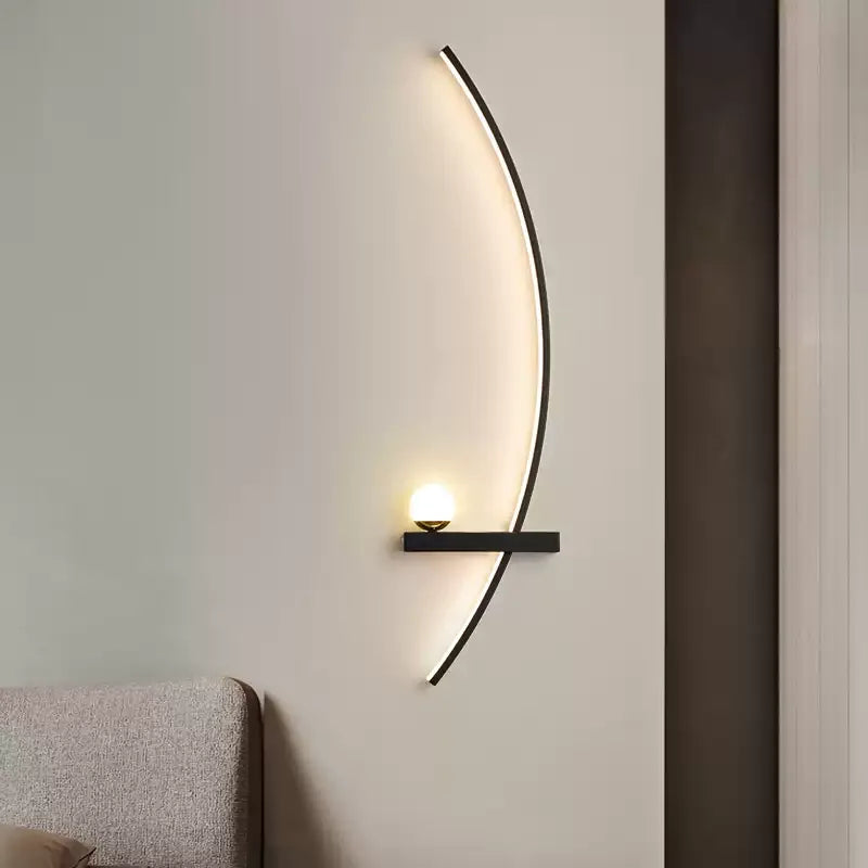 Forseti Minimalist Arc Linear LED Wall Light Modern Fixture