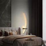 Arc LED wall light providing a low warm glow at night