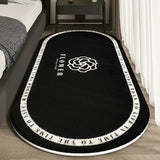Non Slip Bedroom Rugs – VIKAMA Cashmere - Style Washable Oval Rugs - Hurbane Home