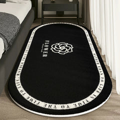 Non Slip Bedroom Rugs – VIKAMA Cashmere - Style Washable Oval Rugs - Hurbane Home