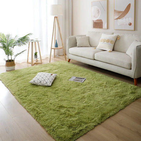 Non slip washable shag rug with high-pile texture