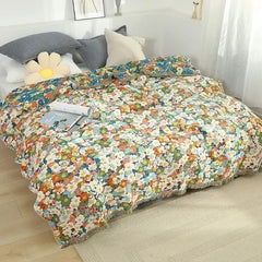 Nordic Blanket Throw - Soft Cotton Knitted Blanket for Cozy Living - Cotton Throw Blanket - Hurbane Home