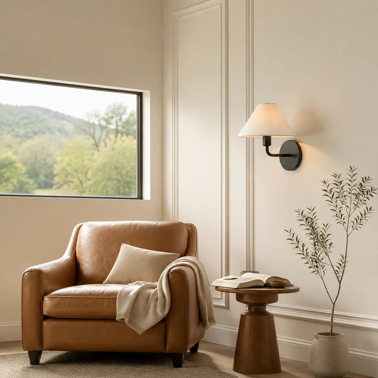 Nordic fabric cone wall sconce colour option view 3
