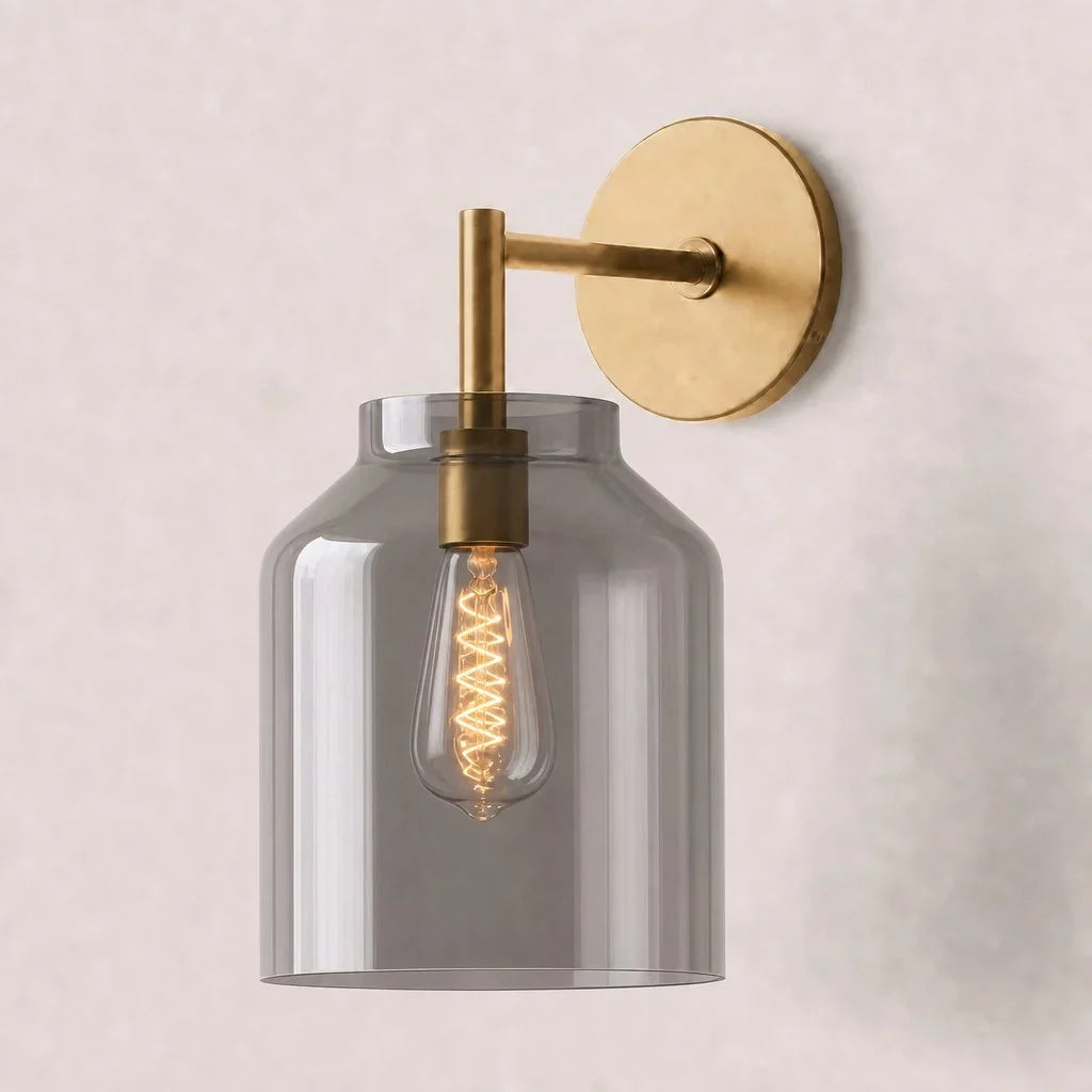 Nordic minimalist glass dome wall sconce alternative angle view 43