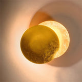 Moon disc modern wall sconce detail view 13 showing finish and construction