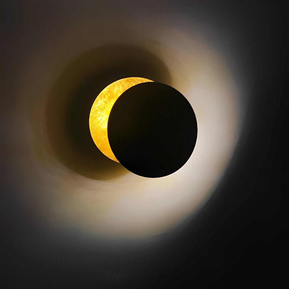 Moon disc modern wall sconce detail view 6 showing finish and construction