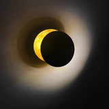 Moon disc modern wall sconce detail view 6 showing finish and construction
