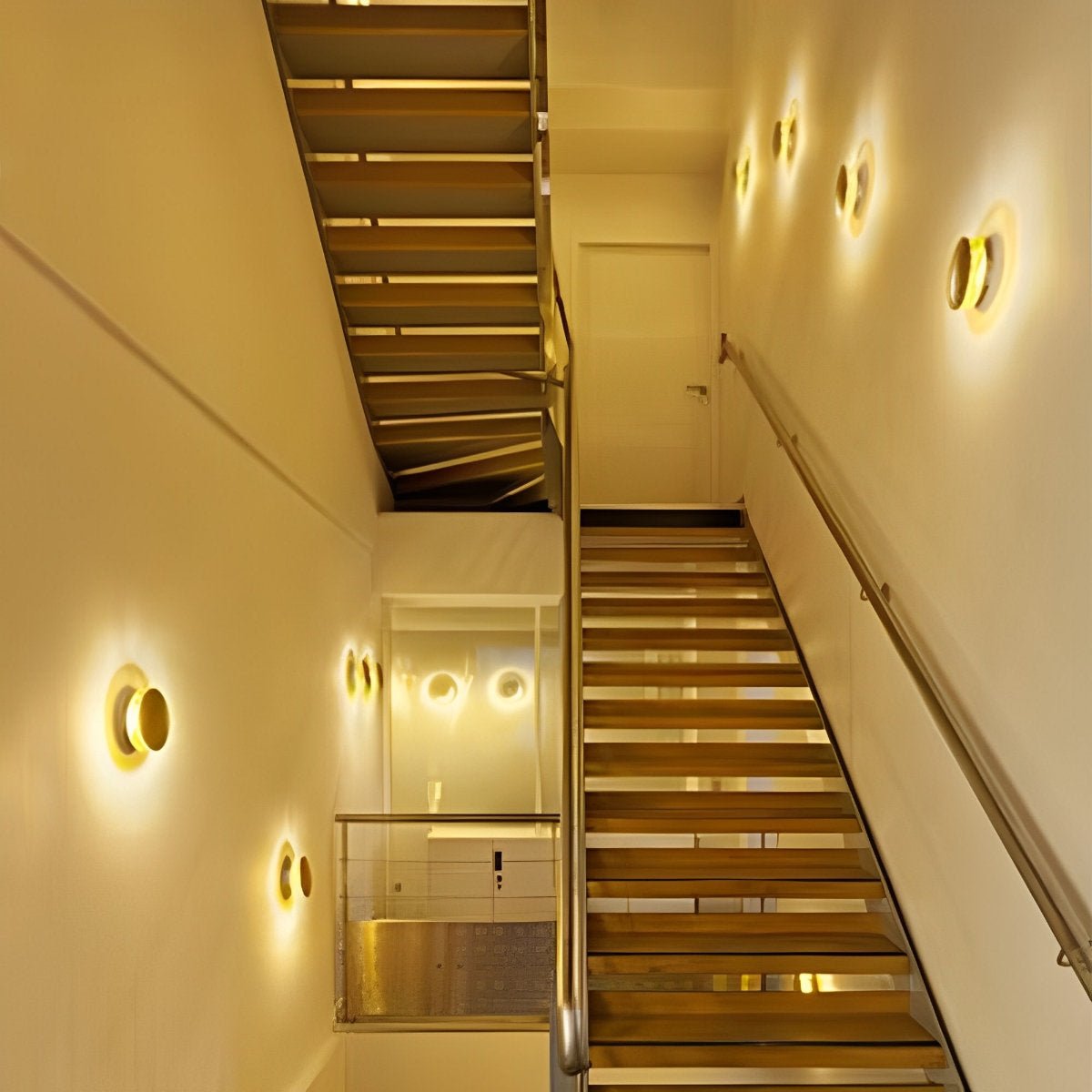 Moon disc modern wall sconce detail view 11 showing finish and construction