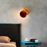 Moon disc modern wall sconce detail view 5 showing finish and construction